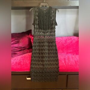 Alexis Kayo Fringe Yoke Lace Midi Dress